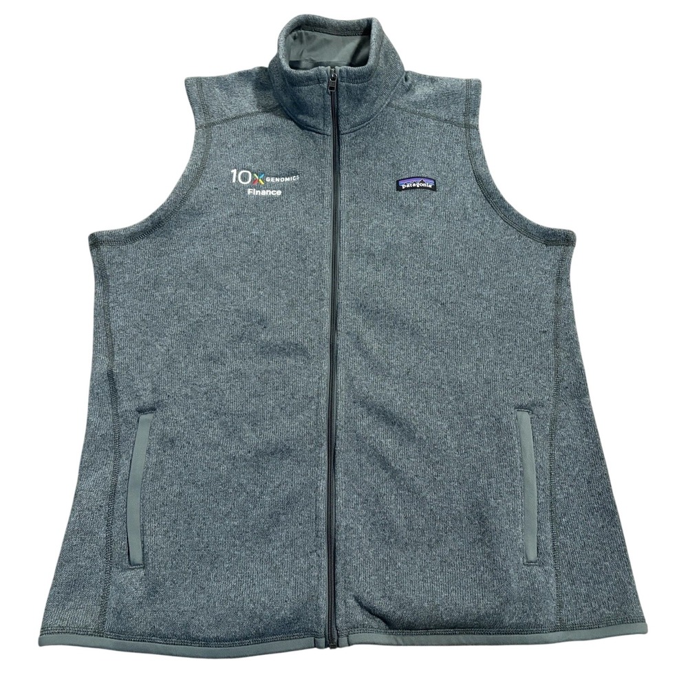 Patagonia Better Sweater Vest Womens XL Blue Gray Full Zip Fleece With Logo